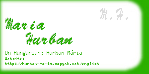 maria hurban business card